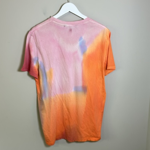 Zadig and Voltaire Tie Dye Logo Tee Orange Pink Mens crewneck short sleeve M NEW - Picture 5 of 12
